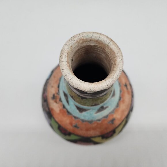 Vintage 1993 Bob Hayden Ceramic Vase Southwestern Geometric Pattern Colorful - Picture 3 of 10